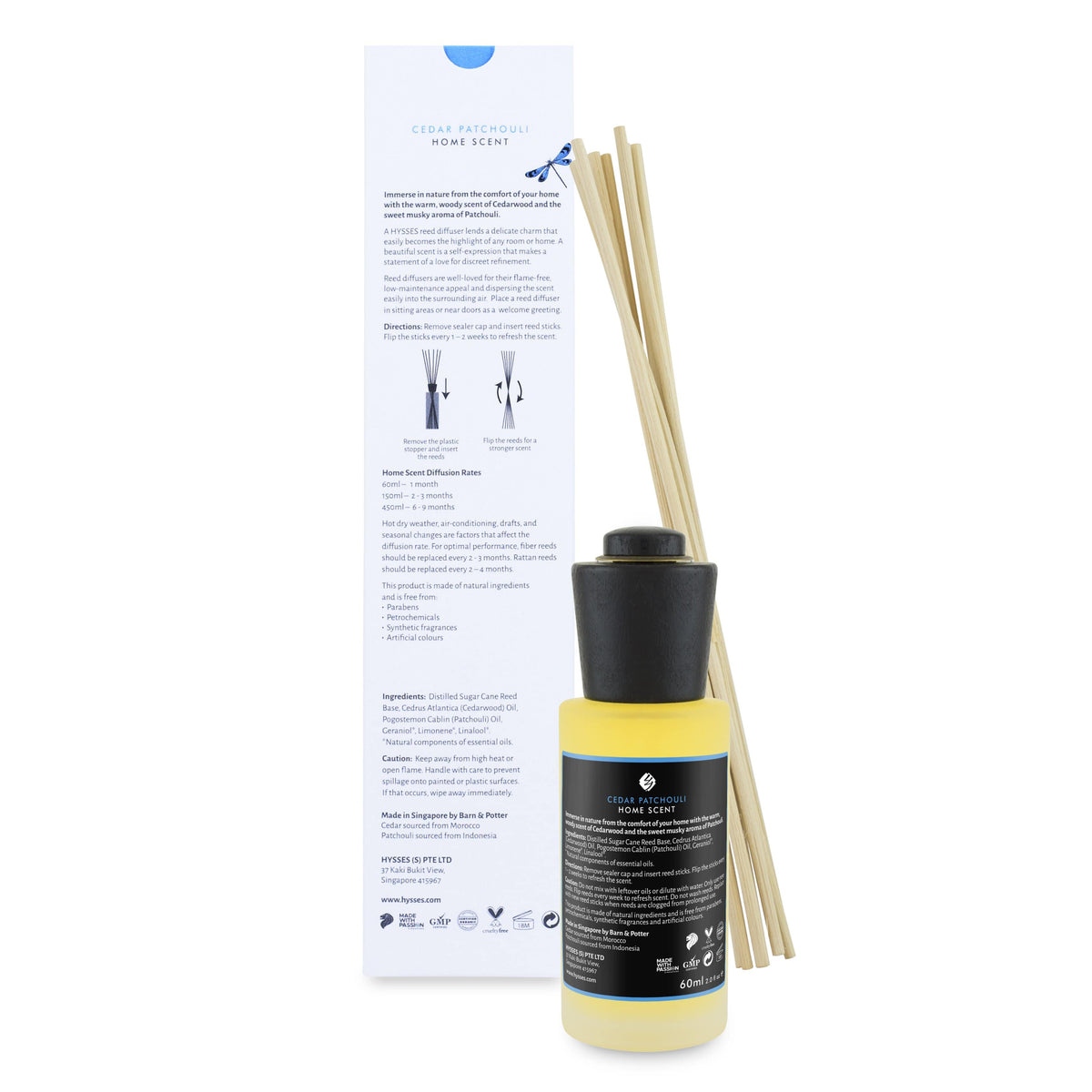 Hysses Home Scents Home Scent Reed Diffuser Cedar Patchouli