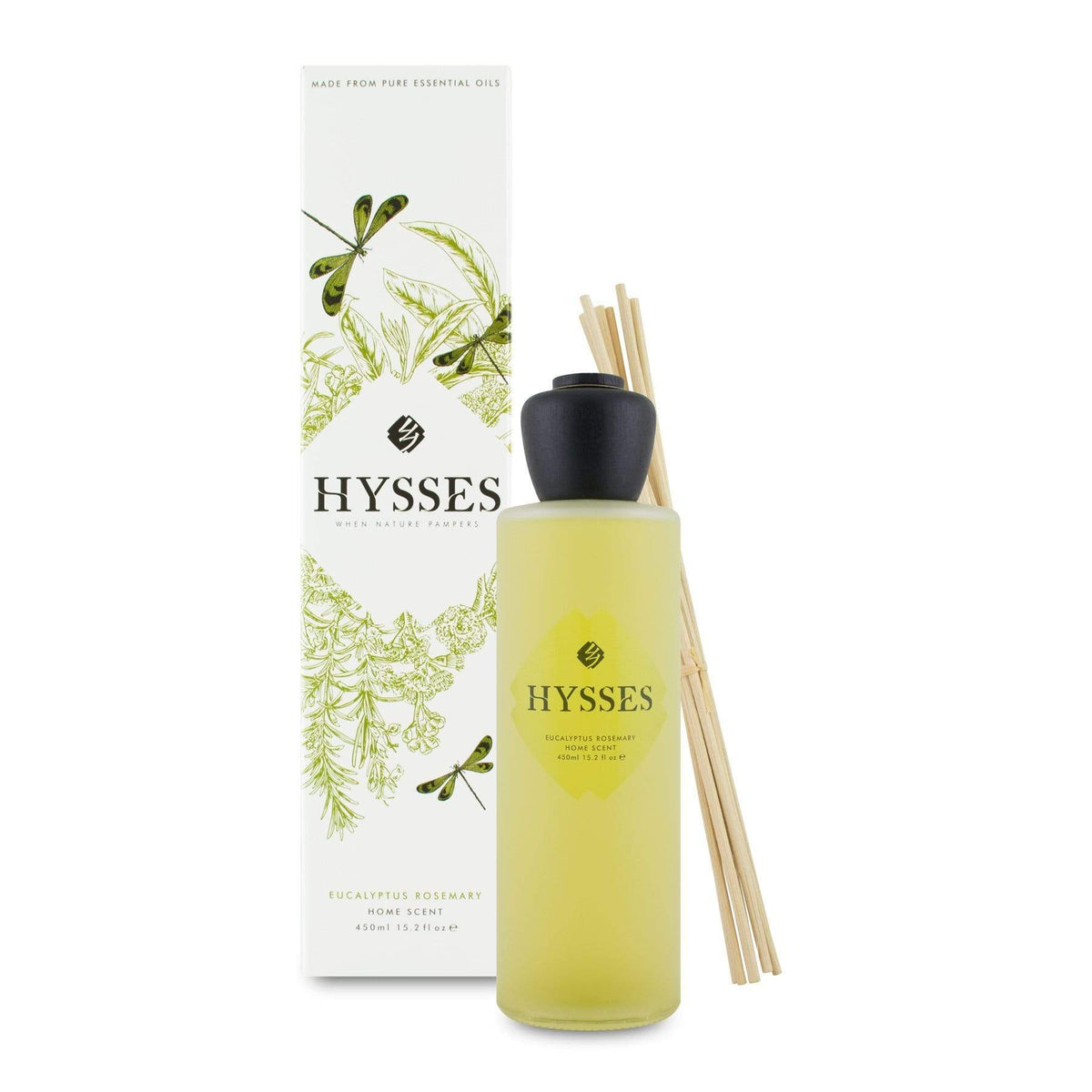 Hysses Home Scents 450ml Home Scent Reed Diffuser Eucalyptus Rosemary