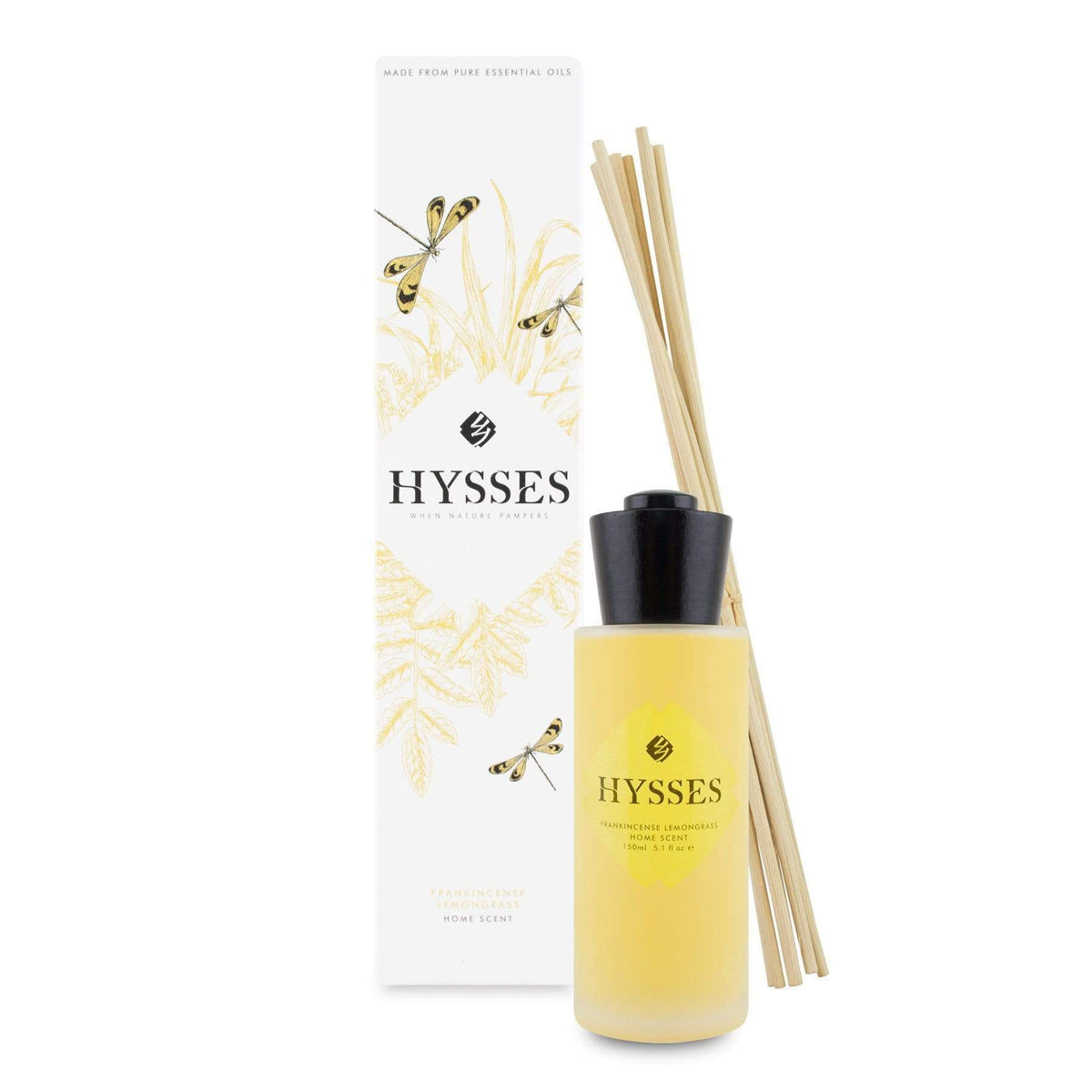 Hysses Home Scents 150ml Home Scent Reed Diffuser Frankincense Lemongrass