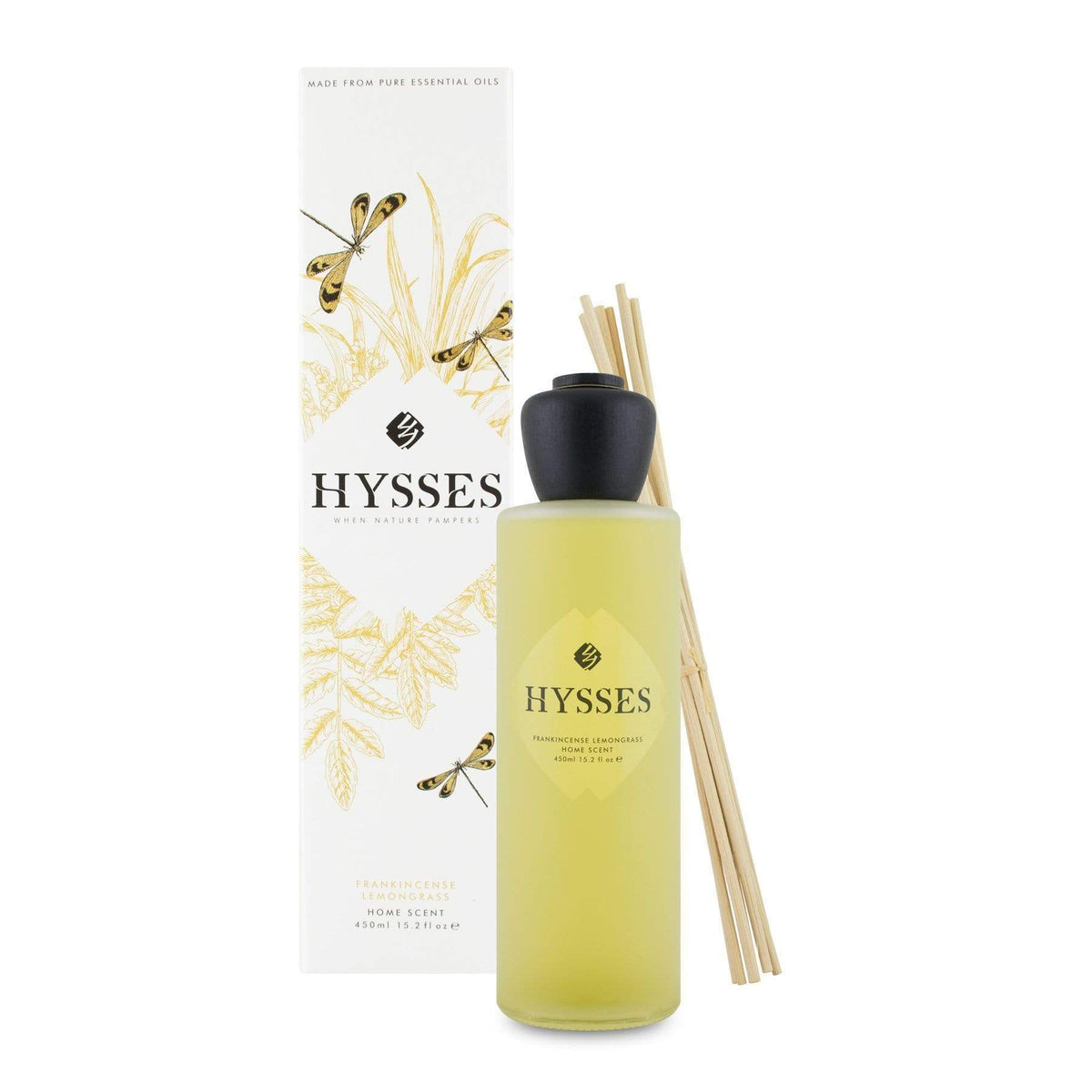 Hysses Home Scents 450ml Home Scent Reed Diffuser Frankincense Lemongrass