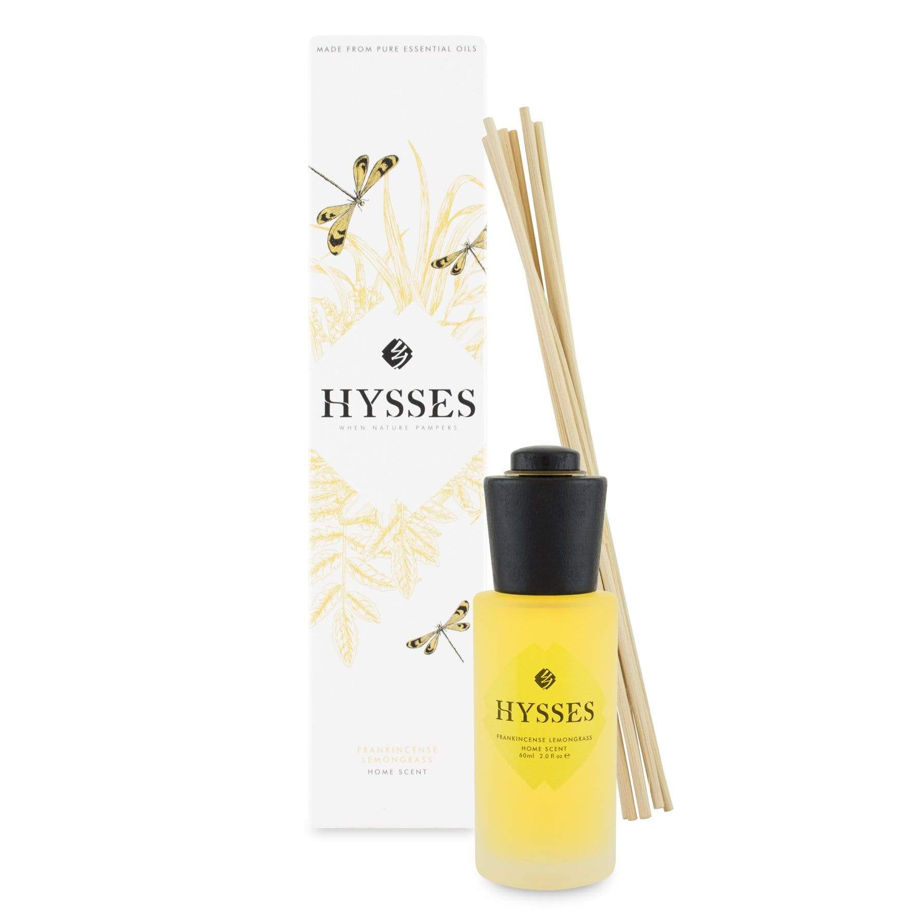 Hysses Home Scents 60ml Home Scent Reed Diffuser Frankincense Lemongrass