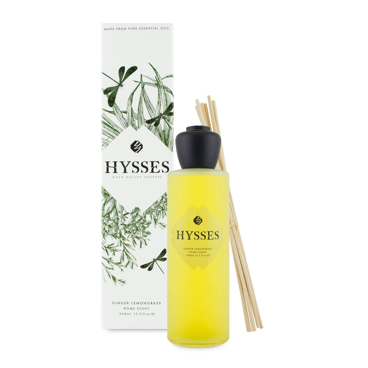 Hysses Home Scents 450ml Home Scent Reed Diffuser Ginger Lemongrass