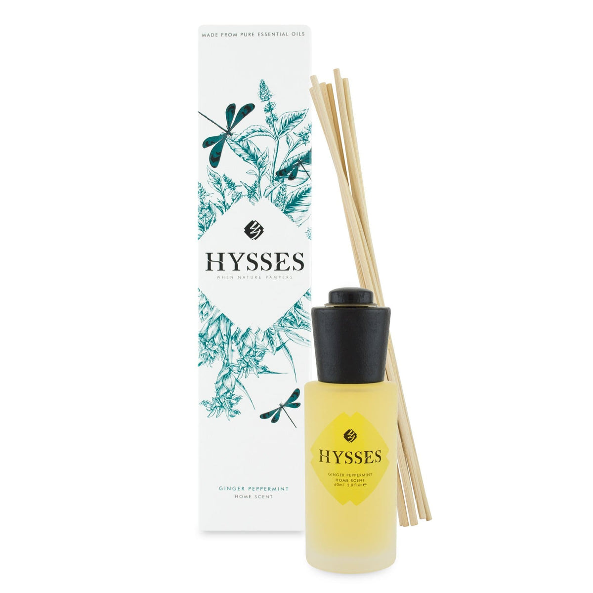 Hysses Home Scents 60ml Home Scent Reed Diffuser Ginger Peppermint, 60ml