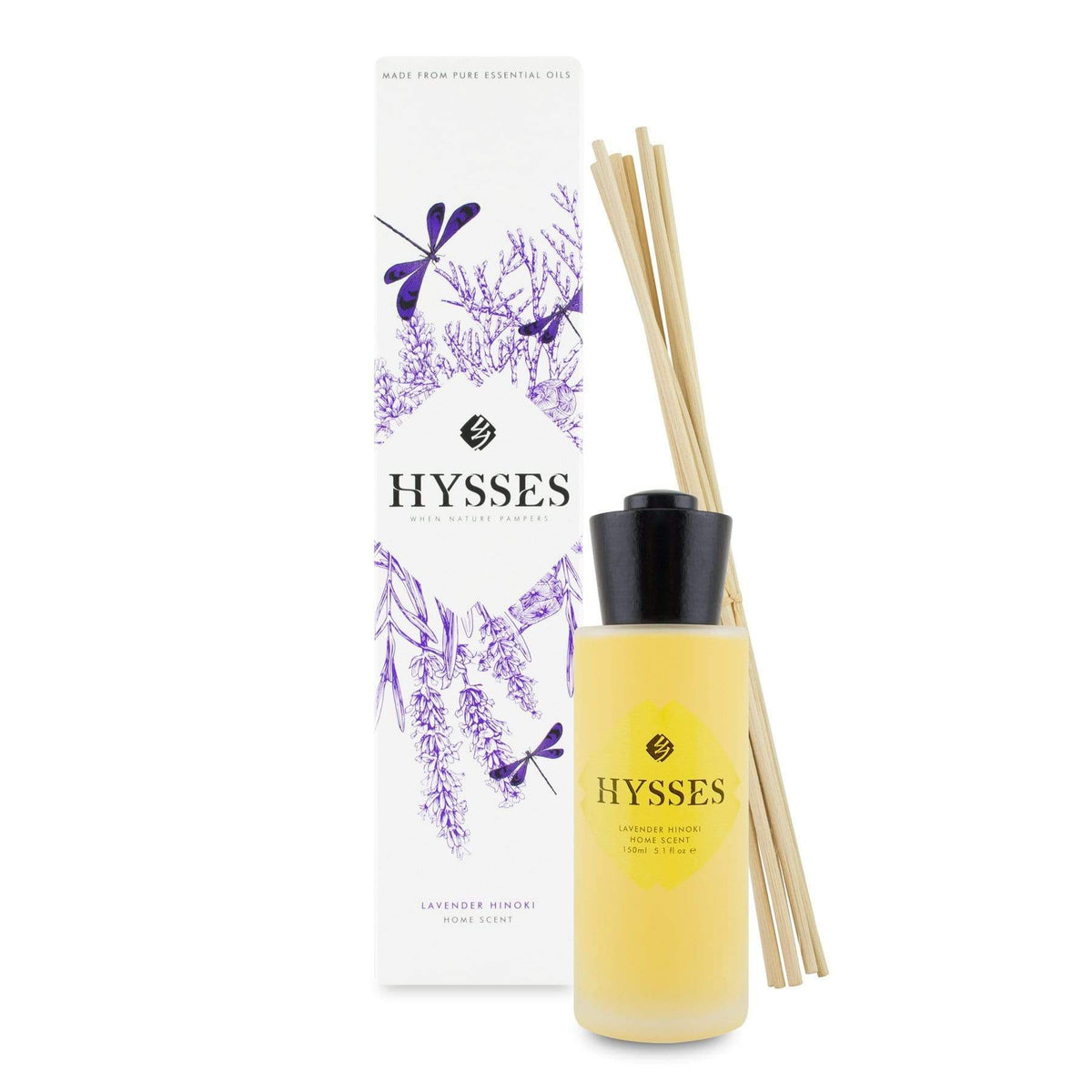 Hysses Home Scents 150ml Home Scent Reed Diffuser Lavender Hinoki