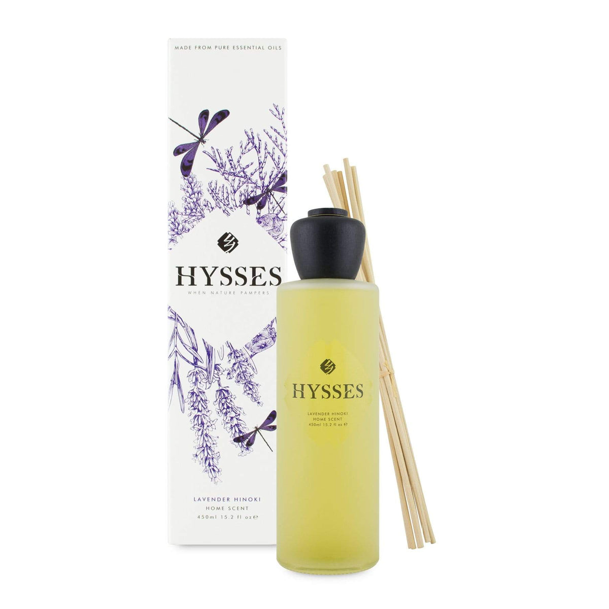 Hysses Home Scents 450ml Home Scent Reed Diffuser Lavender Hinoki