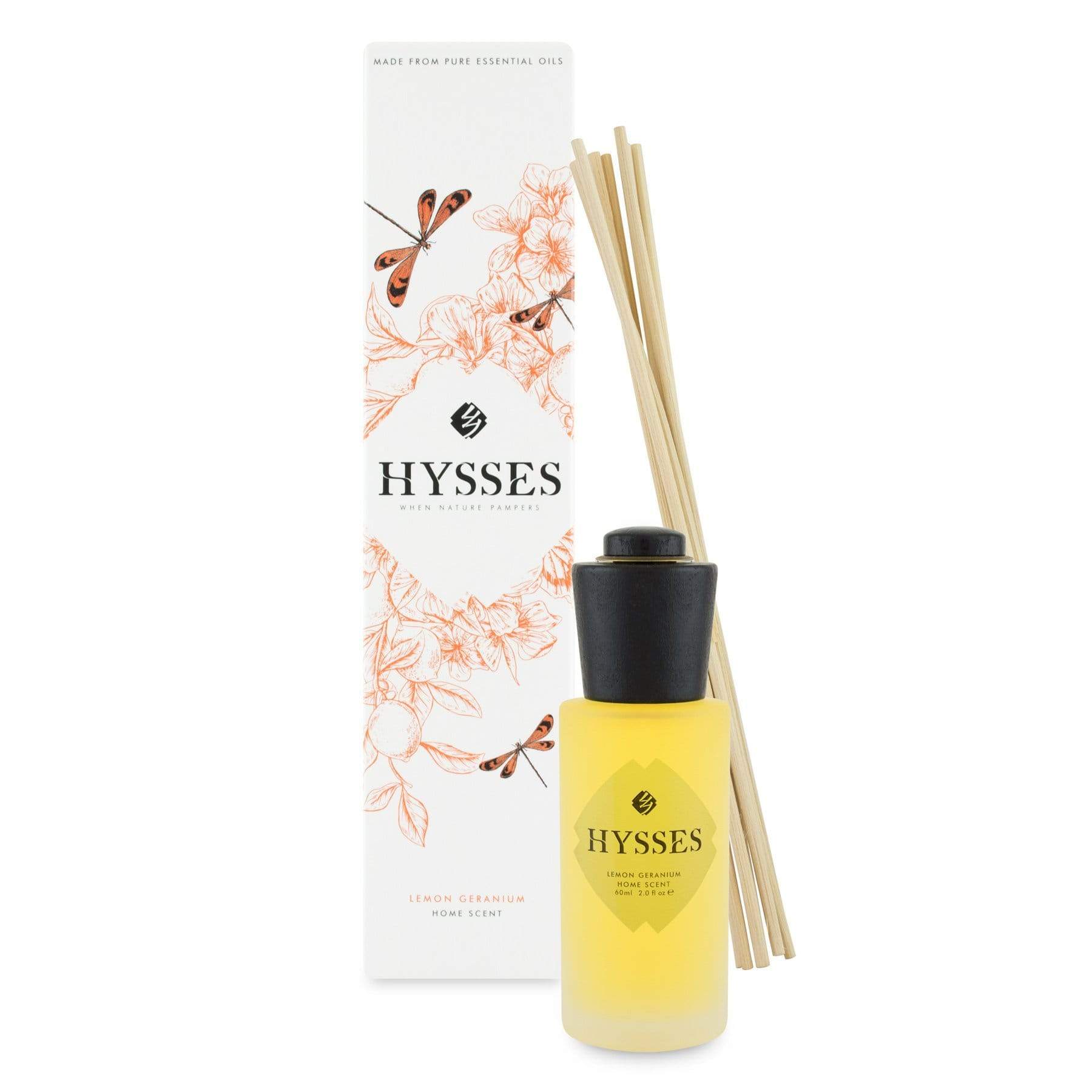 Hysses Home Scents 60ml Home Scent Reed Diffuser Lemon Geranium