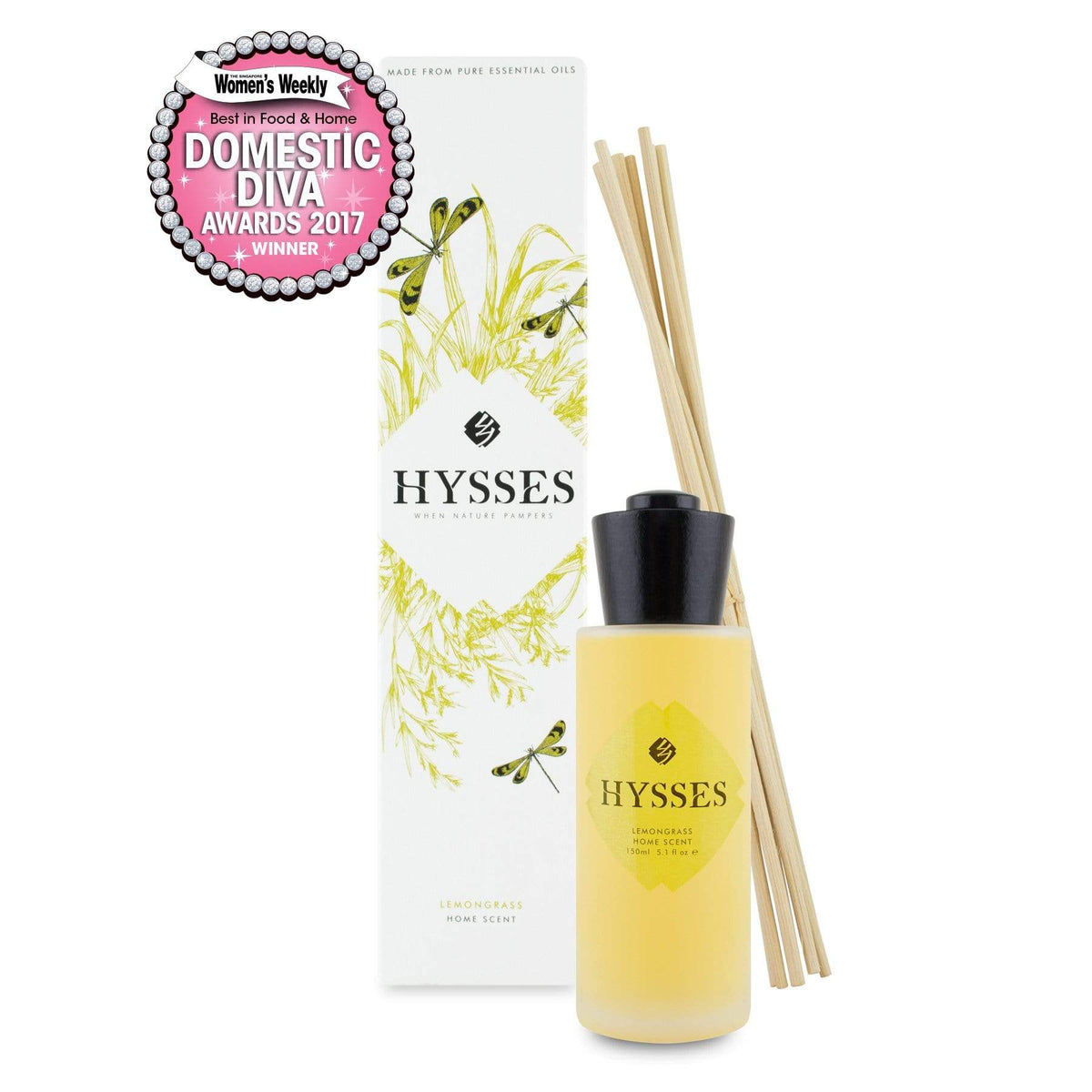Hysses Home Scents 60ml Home Scent Reed Diffuser Lemongrass