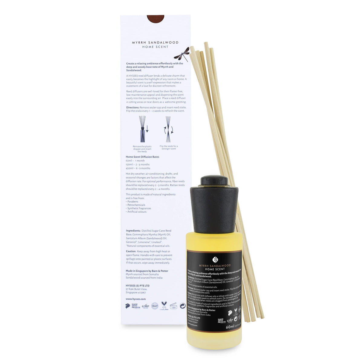 Hysses Home Scents Home Scent Reed Diffuser Myrrh Sandalwood