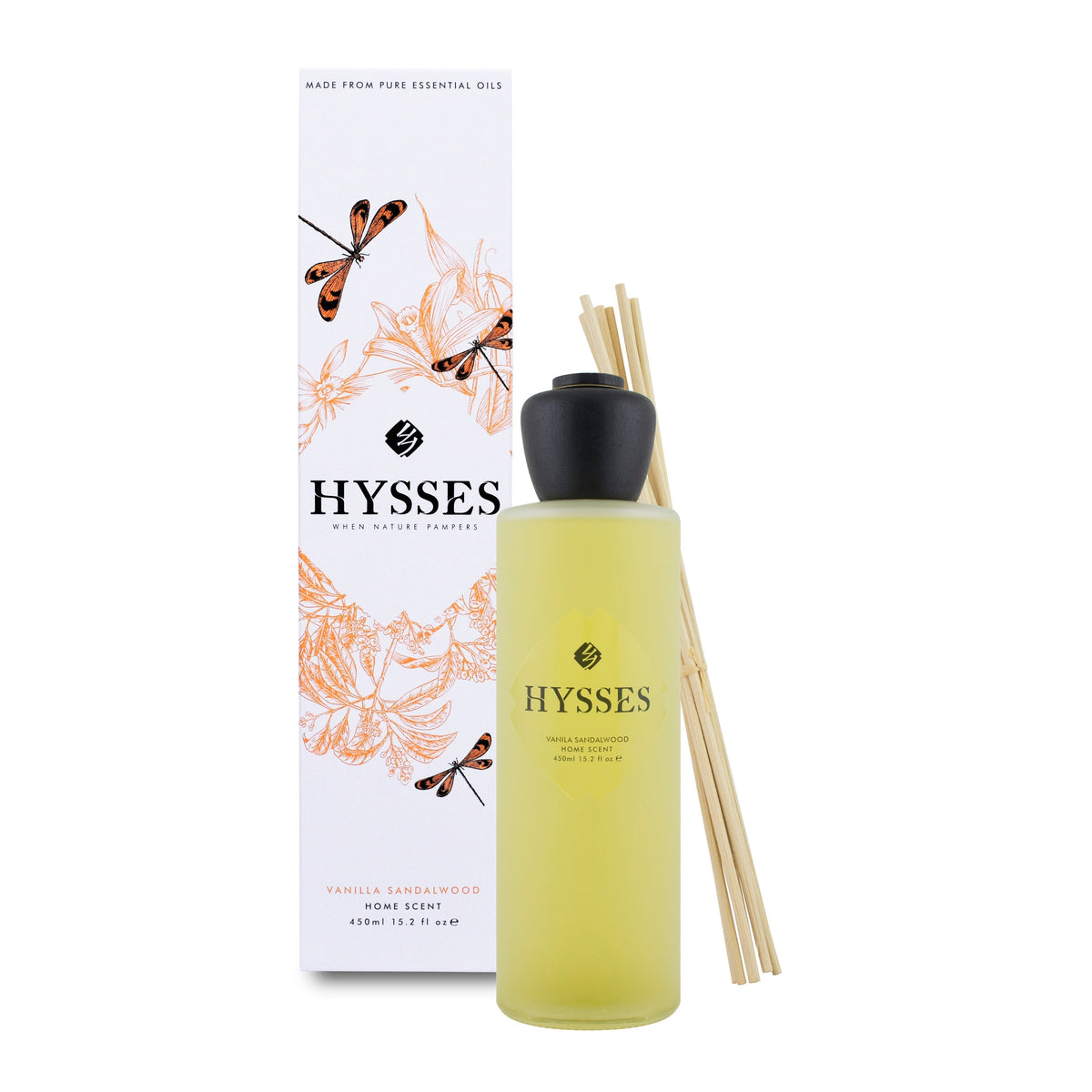 Hysses Home Scents 450ml Home Scent Reed Diffuser Vanilla Sandalwood
