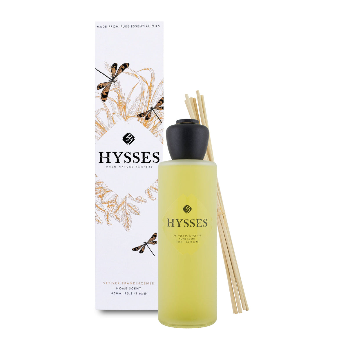 Hysses Home Scents 450ml Home Scent Reed Diffuser Vetiver Frankincense